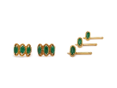 FRENCH, JADE AND YELLOW GOLD DRESS SET