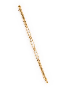 CULTURED PEARL AND YELLOW GOLD BRACELET