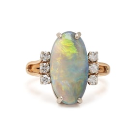 OPAL AND DIAMOND RING