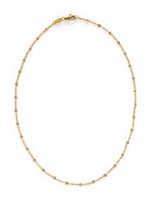 YELLOW GOLD AND DIAMOND STATION NECKLACE