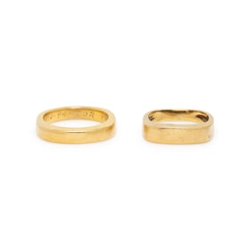 TWO YELLOW GOLD RINGS