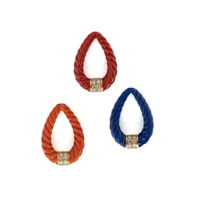 COLLECTION OF HARDSTONE AND DIAMOND PENDANTS