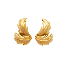 YELLOW GOLD LEAF EARRINGS