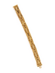 YELLOW GOLD MESH LINK BRACELET