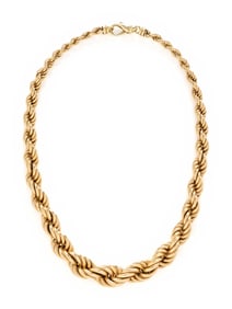 YELLOW GOLD ROPE LINK NECKLACE