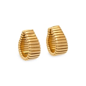YELLOW GOLD TUBOGAS EARRINGS