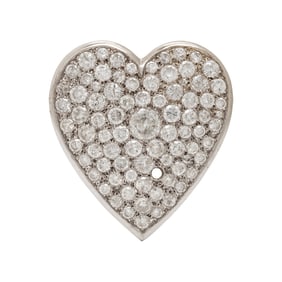DIAMOND HEART PENDANT BROOCH