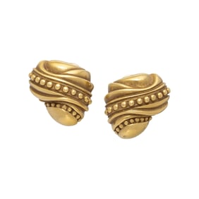 VAHE NALTCHAYAN, YELLOW GOLD RIBBON EARRINGS
