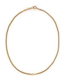 YELLOW GOLD WATCH CHAIN NECKLACE