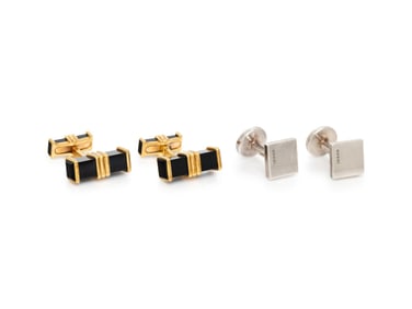 TWO PAIRS OF SIGNED CUFFLINKS