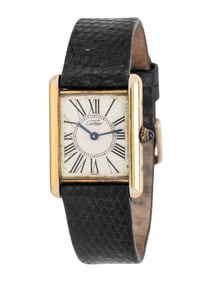 CARTIER, GOLD VERMEIL 'MUST DE CARTIER TANK' WATCH