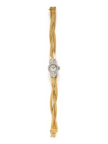 ELGIN, YELLOW GOLD, PLATINUM, AND DIAMOND WATCH