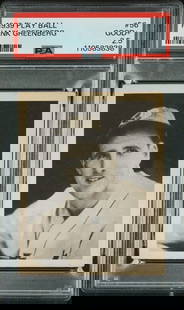 A 1939 Hank Greenberg Play Ball Baseball Card No. 56 (PSA 2.5 GOOD+): A 1939 Hank Greenberg Play Ball Baseball Card No. 56 (PSA 2.5 GOOD+) This lot is located in Chicago. 