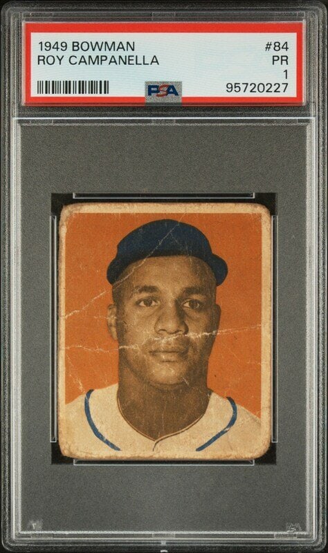 A 1949 Bowman Roy Campanella Rookie Baseball Card No. 84 (PSA 1) (1 of 2)