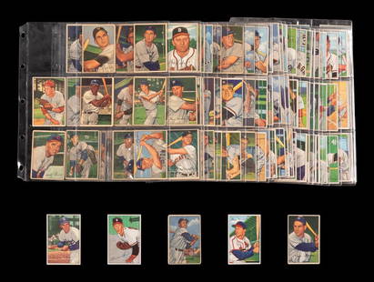 A Near Set of 1952 Bowman Baseball Cards (250/252): A Near Set of 1952 Bowman Baseball Cards (250/252) Missing card numbers 101 and 218. Property from The Collection of Stewart Orzoff This lot is located in Chicago. 