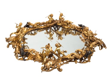 A Louis XV Style Gilt and Patinated Bronze Surtout de Table