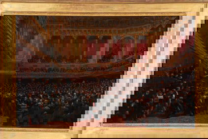 Attributed To Benjamin Ullmann (French, 1829-1884) Thiers salué du titre de libérateur du