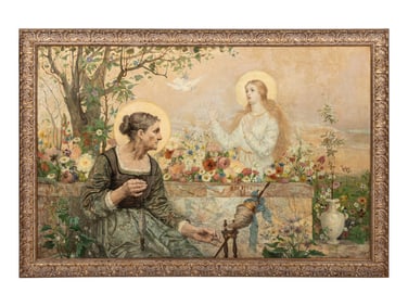 Adolphe LaLyre (French, 1848-1933) Visitation in the Garden, 1882