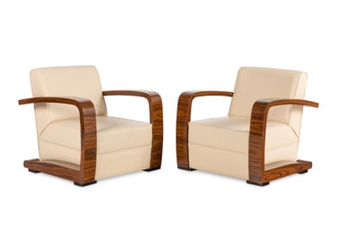 A Pair of Art Deco Style Armchairs