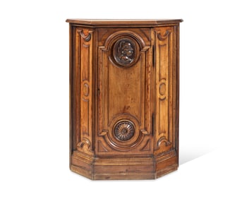 A Small Italian Carved Walnut Cabinet
