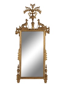 An Italian Neoclassical Carved Giltwood Mirror