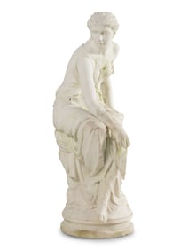 An Italian Carved Marble Figure of Psyche