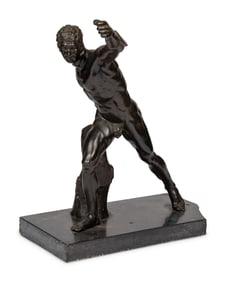 A Patinated Bronze Model of The Borghese Gladiator
