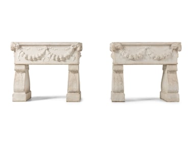 A Pair of Neoclassical Marble Jardinières