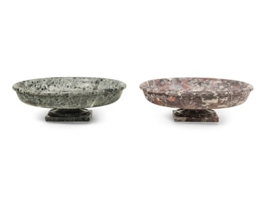 A Near Pair of Italian Marble Tazze