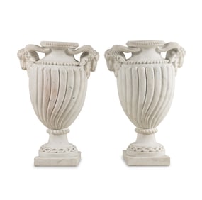 A Pair of Neoclassical Style Marble Urns