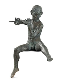 A Patinated Bronze Figure of Pan