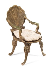 An Italian Painted "Grotto" Armchair