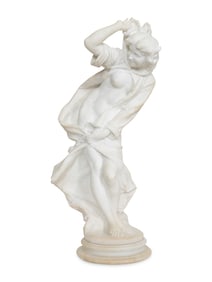 Vittorio Caradossi (Italian,1861-1909) Figure of a Nude Maiden in a Windblown Cape