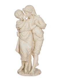 Cesare Lapini (Italian, 1848-1893) Young Couple Stealing a Kiss
