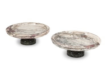 A Pair of Large Italian Marble Tazze