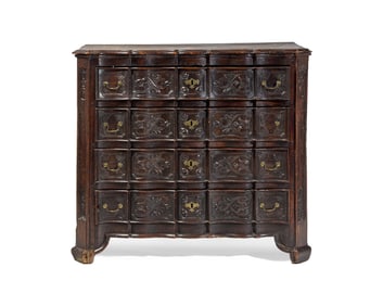 An Indo-Portuguese Hardwood Chest of Drawers