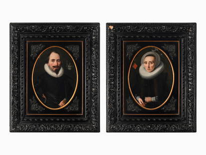 Dutch School, 17th Century: Dutch School, 17th Century Pair of Portraits (two works) oil on copper 10 1/2 x 8 inches. Property from a Chicago residence designed by Colefax and Fowler This lot is located in Chicago. 