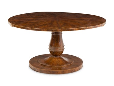 A Biedermeier Satinwood Inlaid Mahogany Tilt-Top Breakfast Table