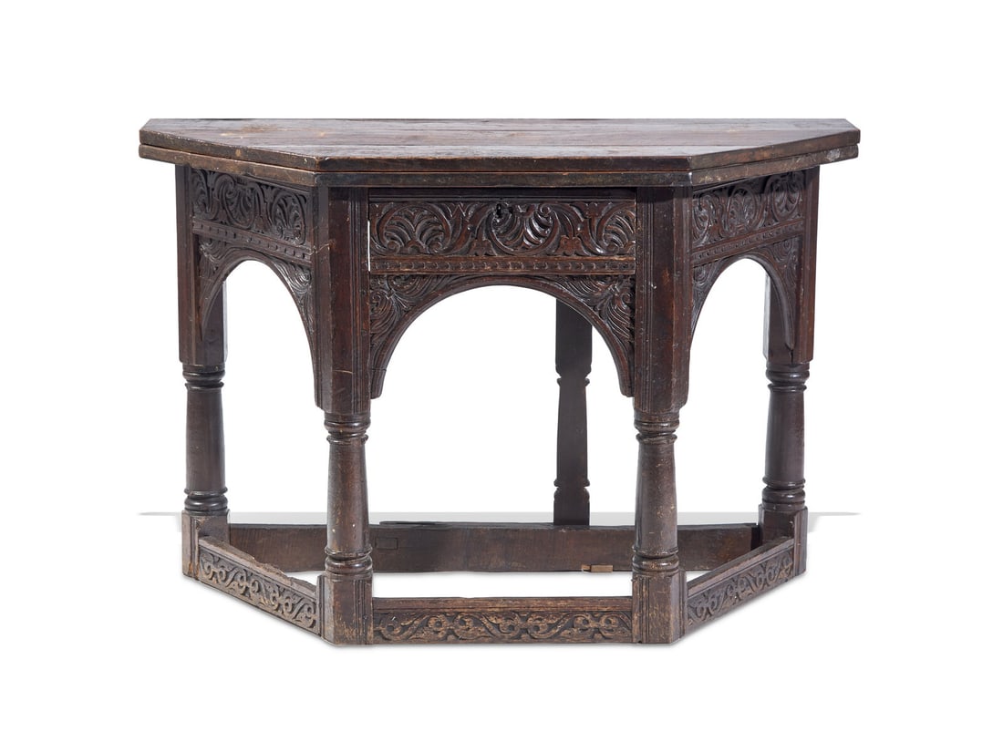 A Charles II Oak Octagonal Flip-Top Table (1 of 3)