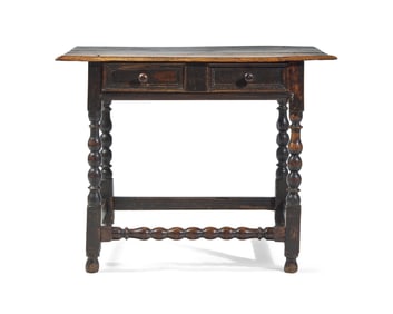 A Charles II Carved Oak Side Table