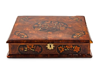 A William and Mary Oysterwood and Floral Marquetry Lace Box