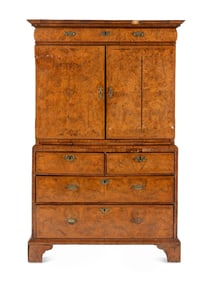 A Queen Anne Walnut Cabinet on Chest