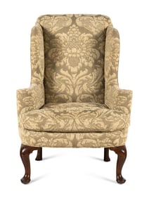 A George II Walnut Wingback Armchair