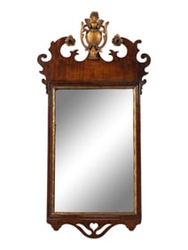 A George III Mahogany and Parcel Gilt Mirror