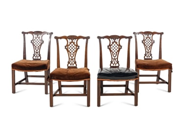A Set of Four George III Mahogany Dining Chairs