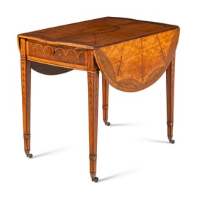 A George III Satinwood and Marquetry Pembroke Table