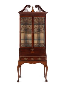 A George III Mahogany Bureau Bookcase