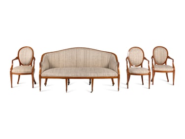 A George III Satinwood Four-Piece Seating Suite
