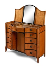 A George III Satinwood and Part-Ebonized Dressing Table