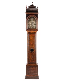 A George III Japanned Tall Case Clock
